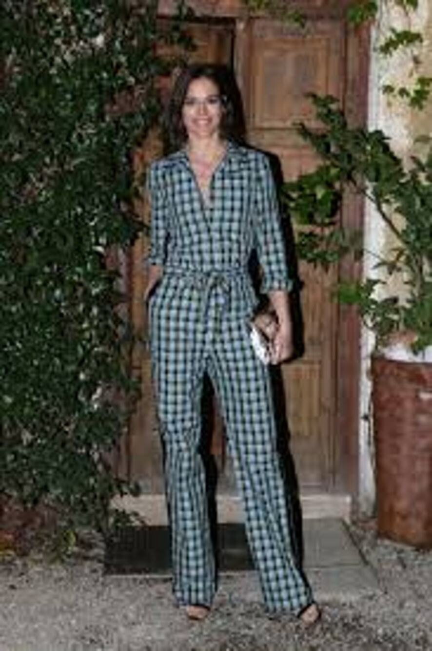 BURBERRY Lampton Check Tie Waist Jumpsuit Blue Plaid US Size 14 PREPPY